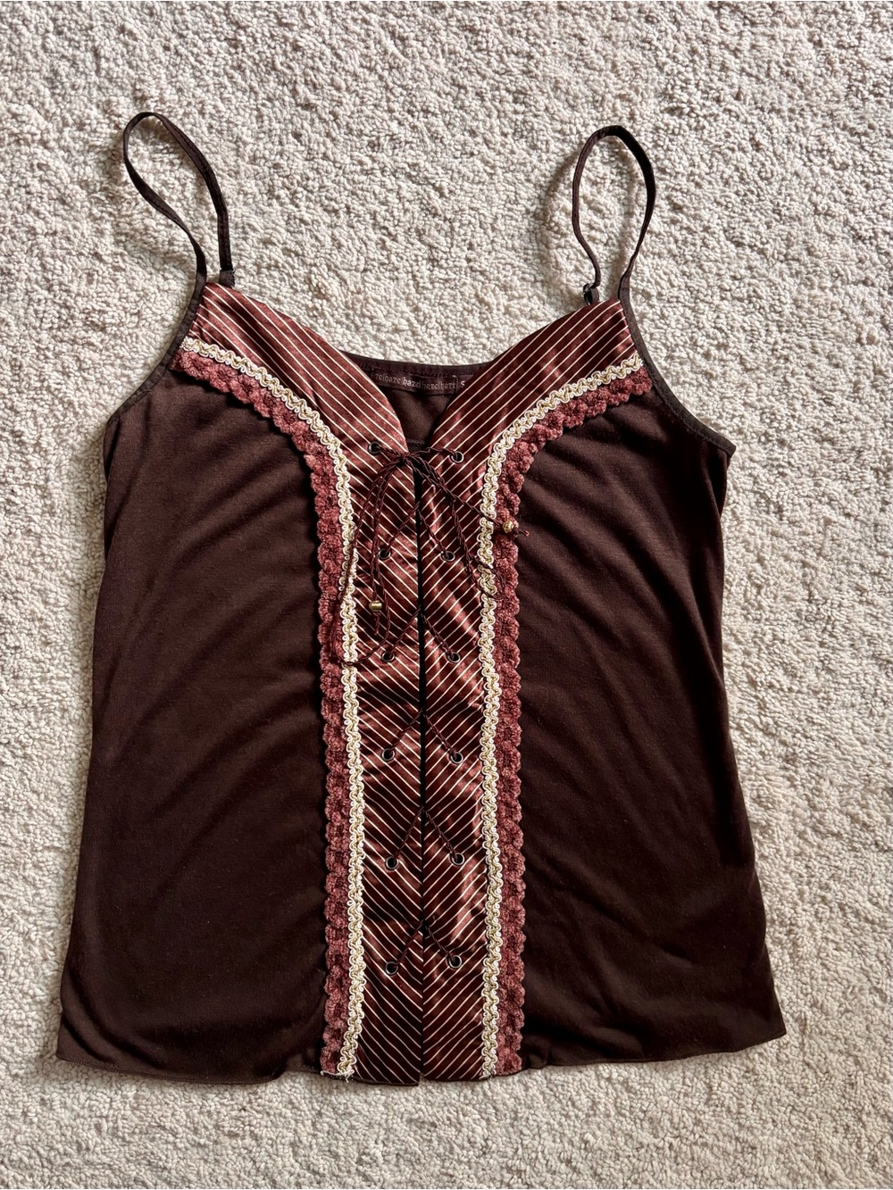 Anthropology hazel Boho Vintage Lace-Trim Cami Size S